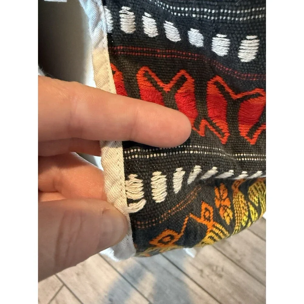 Vintage Handmade Guatemalan Hand Woven Apron Pocket Vest Colorful - Picture 8 of 8